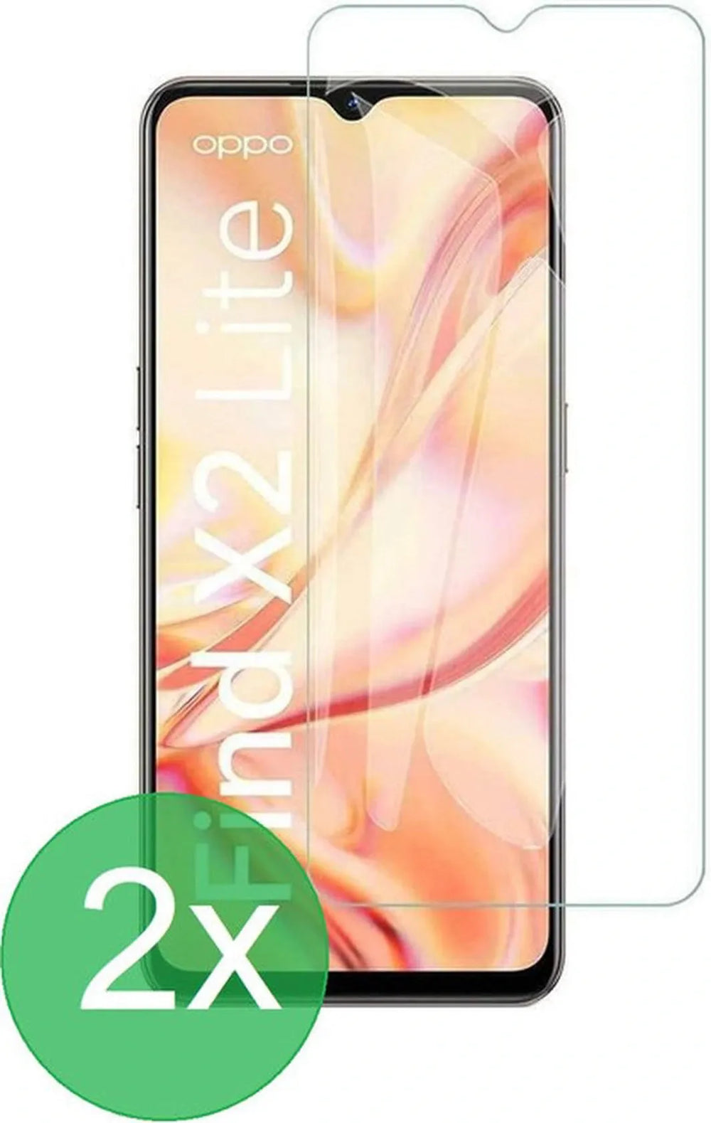 Oppo Find X2 Lite Screenprotector Gehard 9H – Anti-kras – 2-Pack-Ilumina Benelux