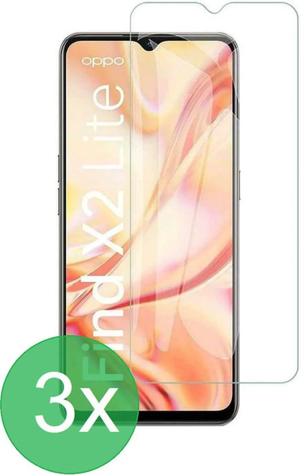 Oppo Find X2 Lite Screenprotector Gehard 9H – Anti-kras – 3-Pack-Ilumina Benelux