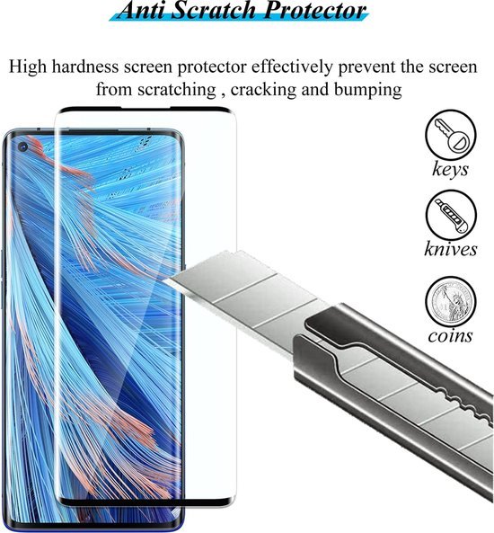 Oppo Find X2 Screenprotector Full Cover Screenprotector Gehard 9H – 2-Pack-Ilumina Benelux