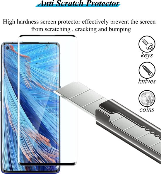 Oppo Find X2 Screenprotector Full Cover Screenprotector Gehard 9H – 3-Pack-Ilumina Benelux