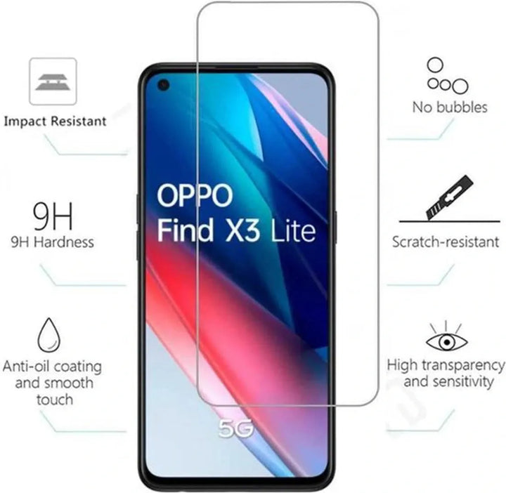 Oppo Find X3 Lite Screenprotector Gehard 9H – Anti-kras – 3-Pack-Ilumina Benelux