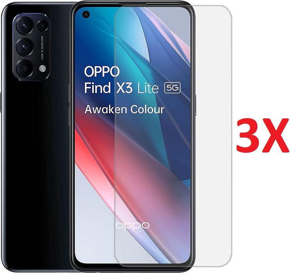 Oppo Find X3 Lite Screenprotector Gehard 9H – Anti-kras – 3-Pack-Ilumina Benelux