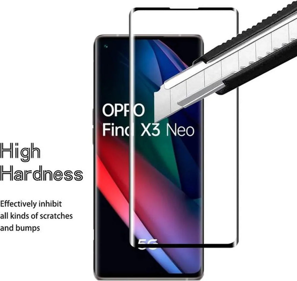 Oppo Find X3 Neo Screenprotector Full Cover Screenprotector Gehard 9H – 2-Pack-Ilumina Benelux