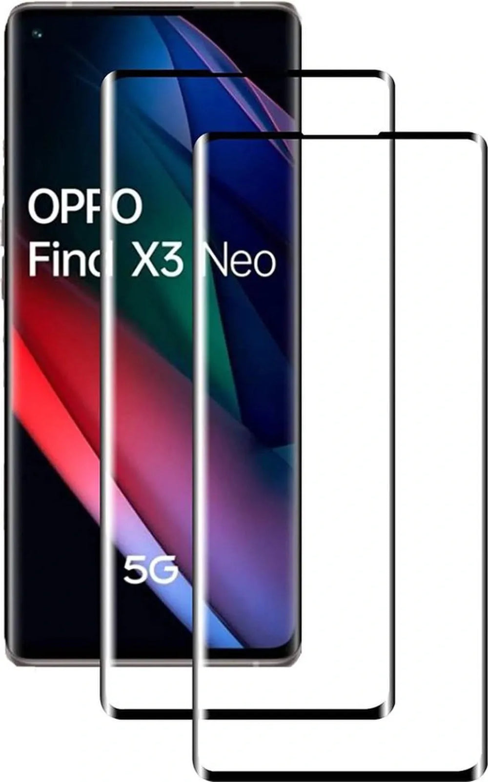 Oppo Find X3 Neo Screenprotector Full Cover Screenprotector Gehard 9H – 2-Pack-Ilumina Benelux