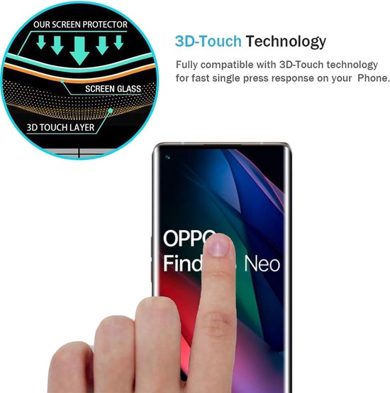 Oppo Find X3 Pro Screenprotector Full Cover Screenprotector Gehard 9H – Anti-kras – 2-Pack-Ilumina Benelux