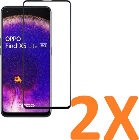 Oppo Find X5 Lite Screenprotector Full Cover Screenprotector Gehard 9H – 2-Pack-Ilumina Benelux