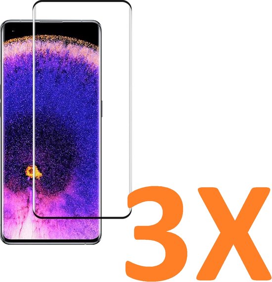 Oppo Find X5 Pro Screenprotector Full Cover Screenprotector Gehard 9H – 3-Pack-Ilumina Benelux