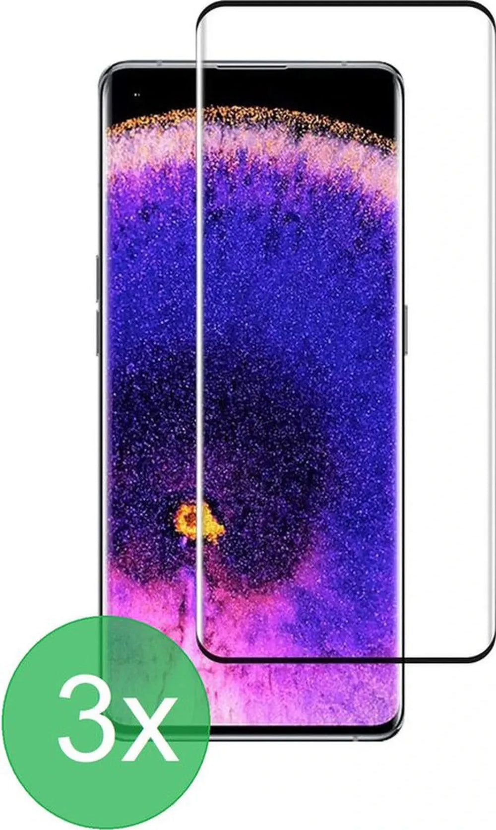 Oppo Find X5 Pro Screenprotector Gehard 9H Screenprotector Full Cover – 3-Pack-Ilumina Benelux