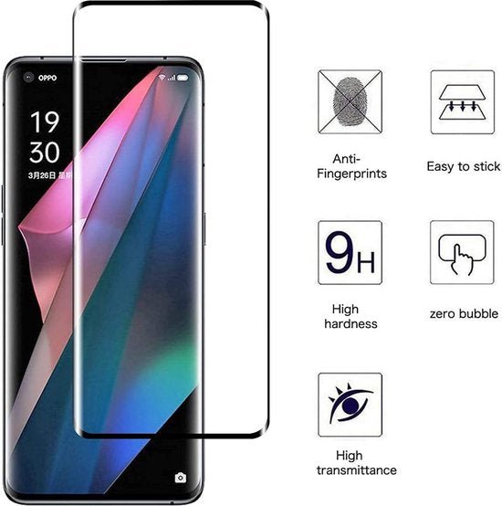 Oppo Find X5 Screenprotector Full Cover Screenprotector Gehard 9H – 2-Pack-Ilumina Benelux