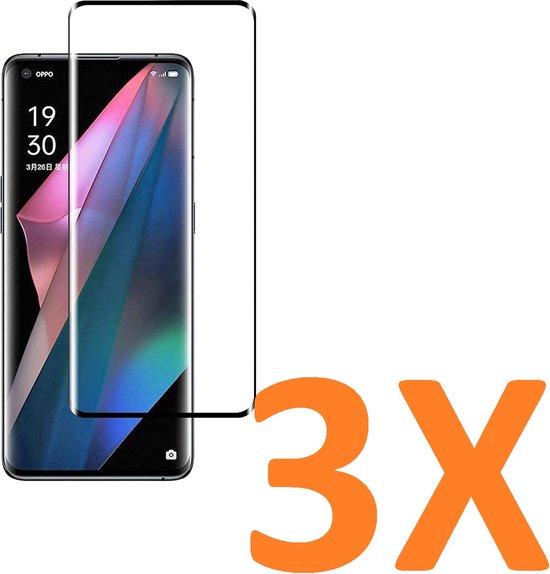 Oppo Find X5 Screenprotector Full Cover Screenprotector Gehard 9H – 3-Pack-Ilumina Benelux