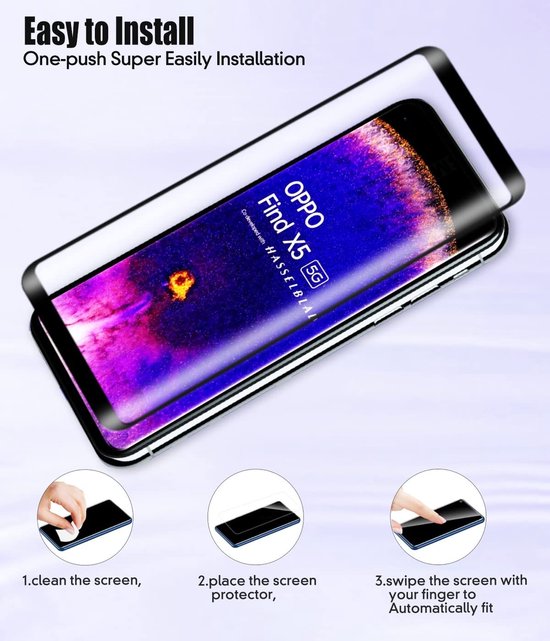 Oppo Find X5 Screenprotector Full Cover Screenprotector Gehard 9H – Anti-kras – Tempered Glas – 1-Pack-Ilumina Benelux