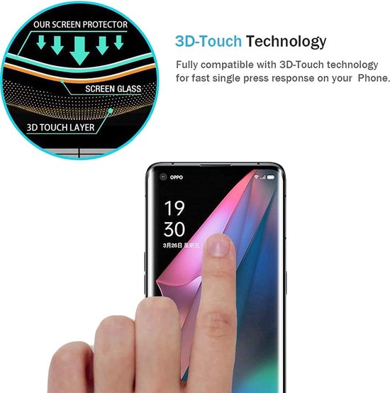 Oppo Find X5 Screenprotector Full Cover Screenprotector Gehard 9H – Anti-kras – Tempered Glas – 1-Pack-Ilumina Benelux