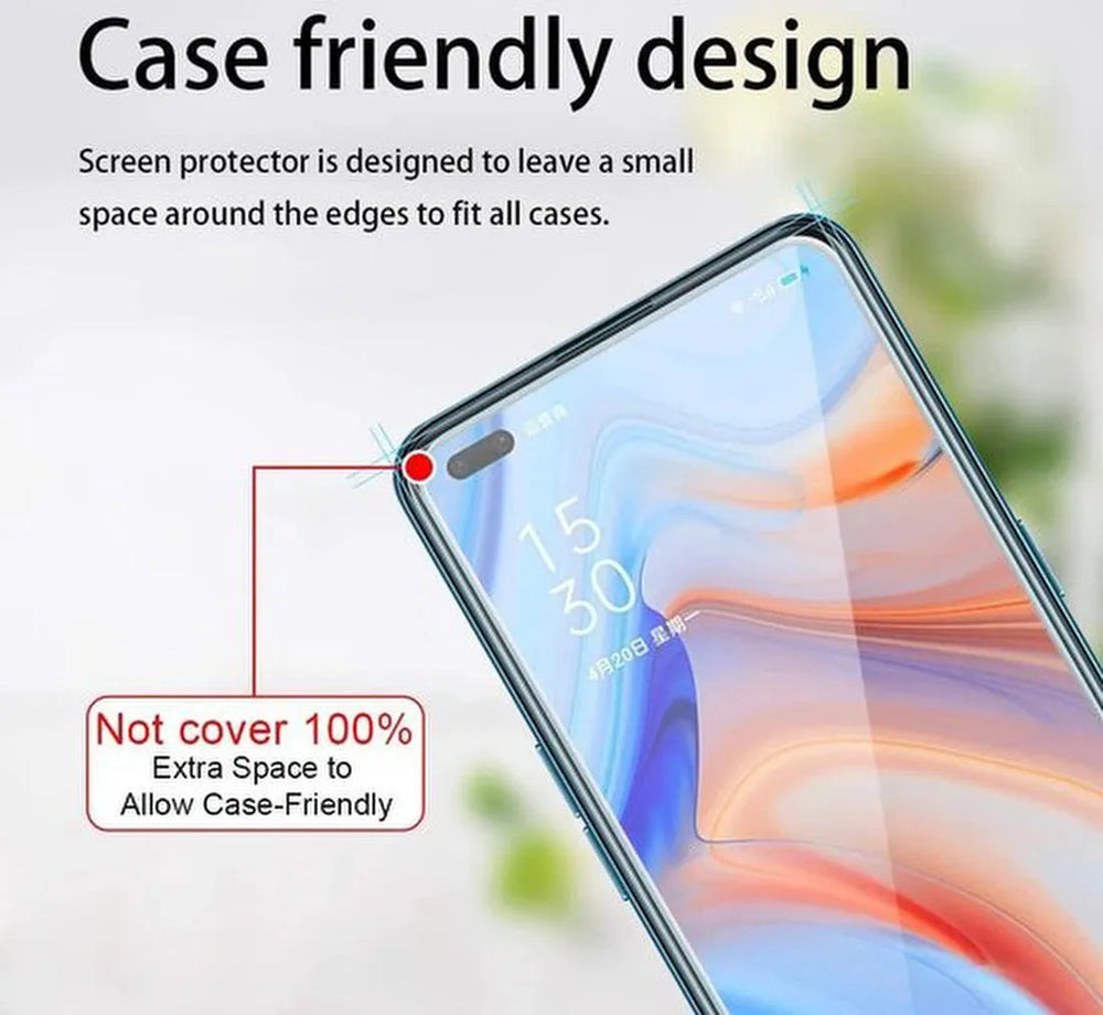 Oppo Reno 4 Screenprotector Gehard 9H – Anti-Kras – 3-Pack-Ilumina Benelux