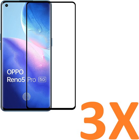 Oppo Reno 5 Pro Screenprotector Full Cover Screenprotector Gehard 9H – 3-Pack-Ilumina Benelux