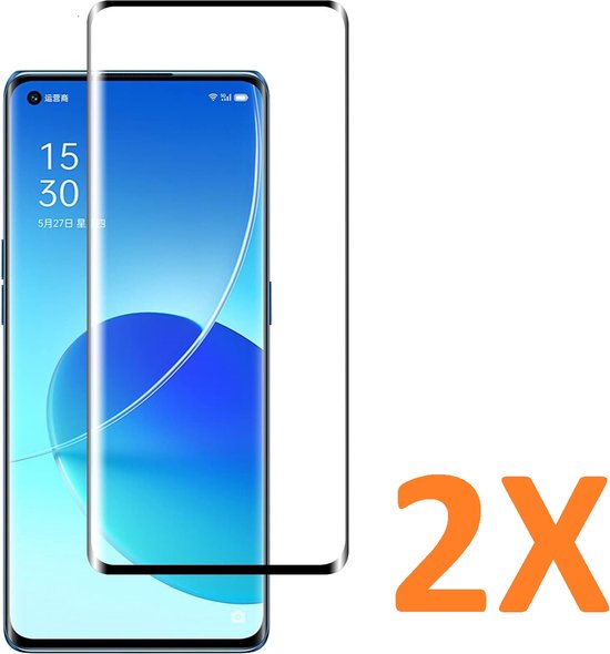 Oppo Reno 6 Pro Screenprotector Full Cover Screenprotector Gehard 9H – 2-Pack-Ilumina Benelux
