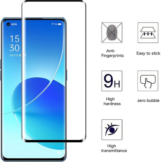 Oppo Reno 6 Pro Screenprotector Full Cover Screenprotector Gehard 9H – 3-Pack-Ilumina Benelux