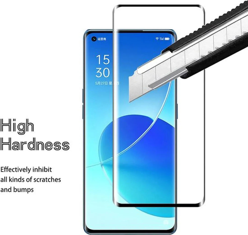 Oppo Reno 6 Pro Screenprotector Full Cover Screenprotector Gehard 9H – 3-Pack-Ilumina Benelux