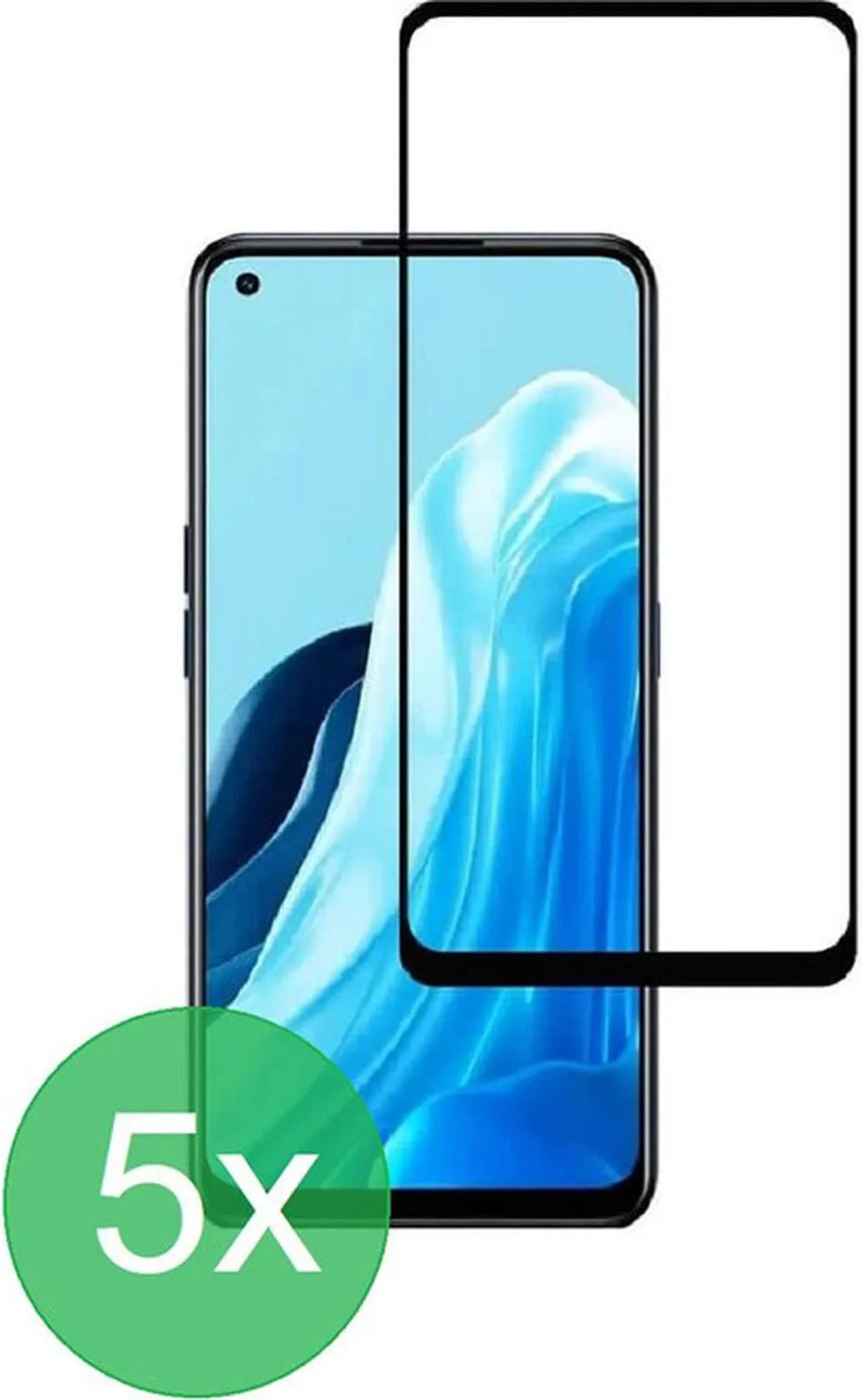 Oppo Reno8 Lite / Find X5 Lite Screenprotector Full Cover Screenprotector Gehard 9H – 5-Pack-Ilumina Benelux