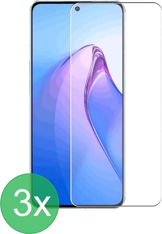 Oppo Reno8 Pro Screenprotector Gehard 9H – Anti-Kras – 3-Pack-Ilumina Benelux