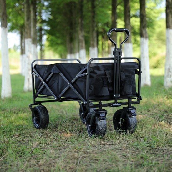 Opvouwbare bolderkar – All Terrain outdoor trolley – 360° voorwielrotatie – Draagbaar – Zwart-Ilumina Benelux