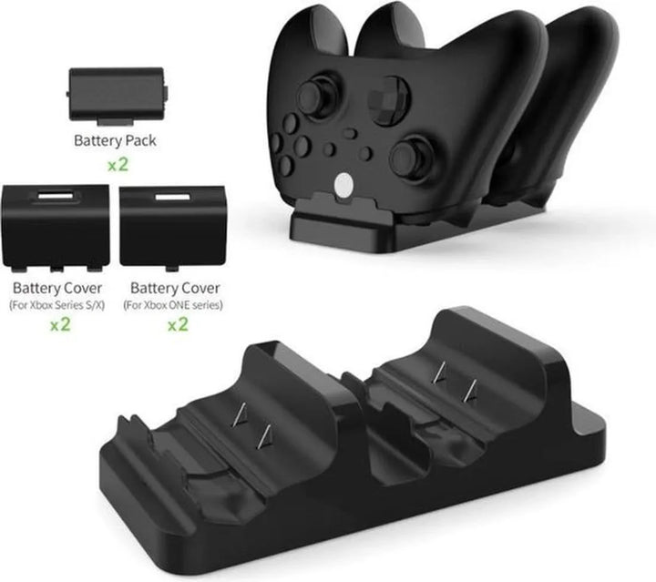 Oplaadstation – Geschikt voor Xbox One/Series X/S controllers – 2 Controllers – Incl. 2 Batterijen-Oplaadstation controllers-Ilumina Benelux