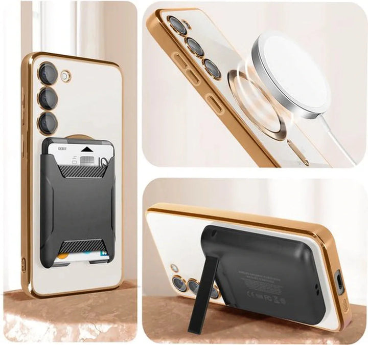 Samsung Galaxy S23 Hoesjes – MagSafe Backcover – Magnetisch – Goud-Ilumina Benelux