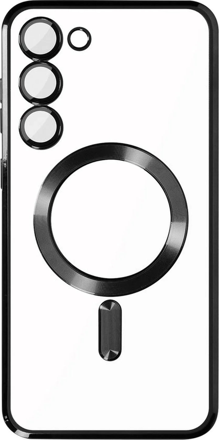 Samsung Galaxy S23 Plus Hoesjes – Magsafe Compatibel – Chroom Rand – Backcover – Zwart-Ilumina Benelux