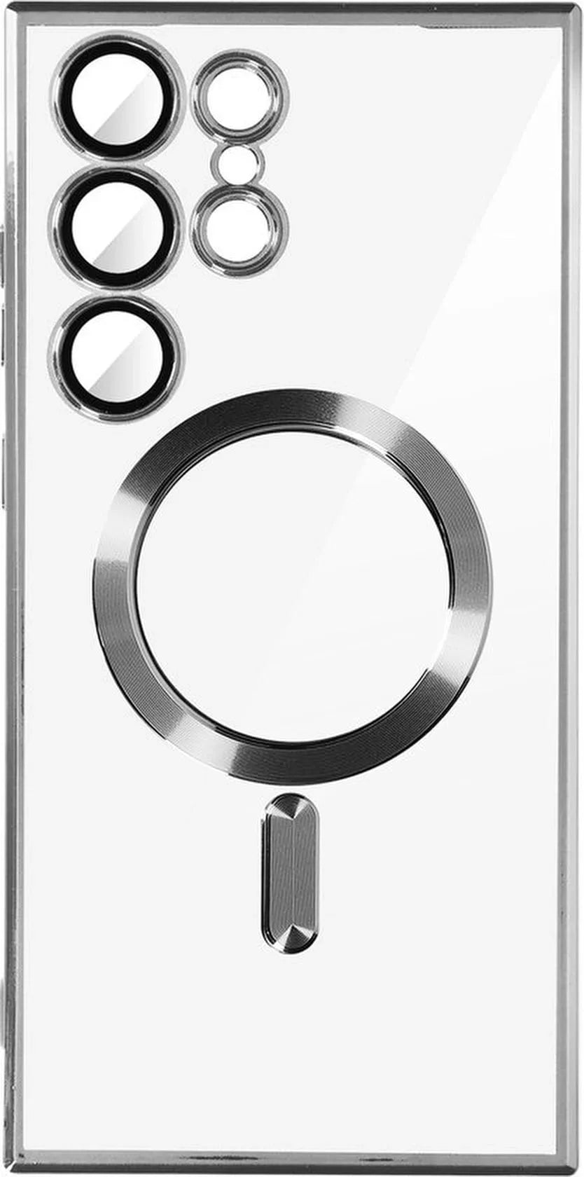 Samsung Galaxy S23 Ultra Hoesjes – MagSafe Backcover – Magnetisch – Zilver-Ilumina Benelux