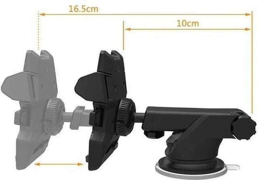 Telefoonhouder auto – Long Neck One Touch Car Mount – Universeel – 360° Draaibaar – Zwart-Ilumina Benelux