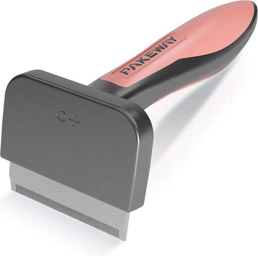 Pakeway T9 - Platte Dierenborstel - Dode haren verwijderen - Hond - Kat - Kam- Hondenkam - Kattenkam - Roze