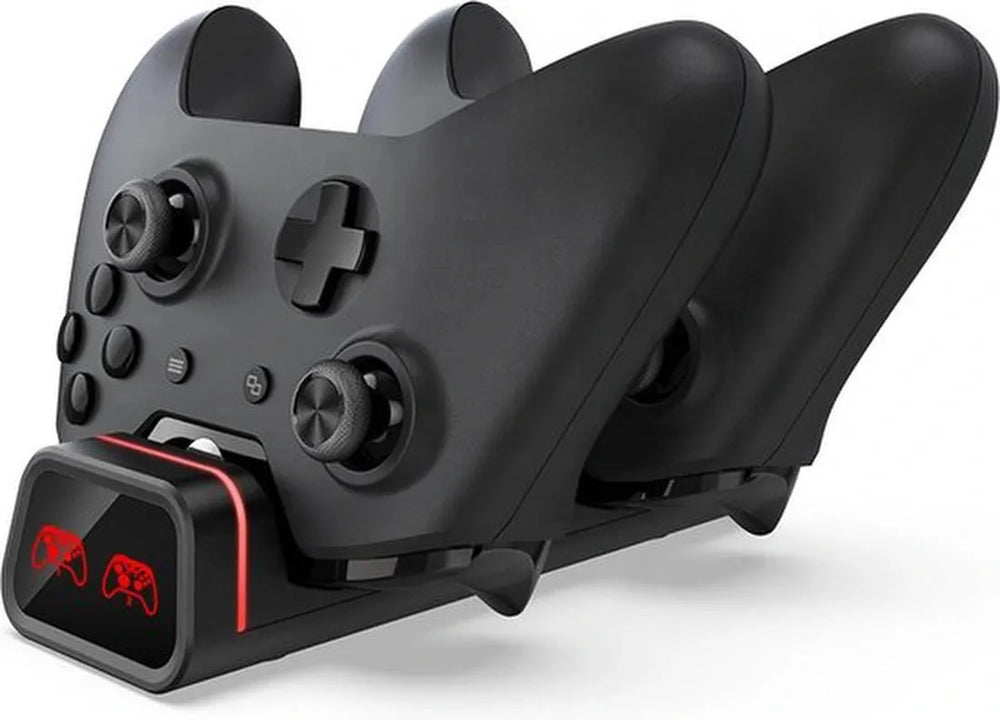 Oplaadstation – Geschikt voor Xbox One/S/X – Dual Controller Dock – LED Indicatie – Zwart-Oplaadstation controllers-Ilumina Benelux