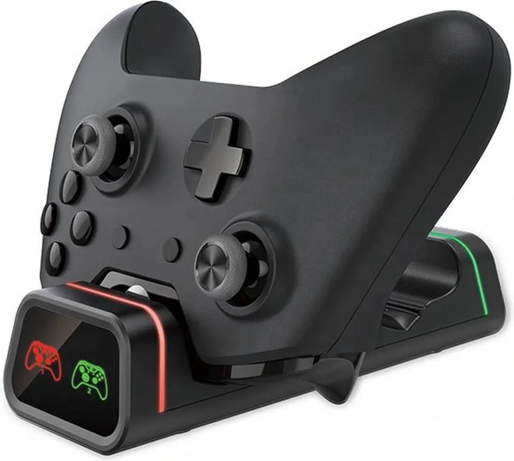 Oplaadstation – Geschikt voor Xbox One/S/X – Dual Controller Dock – LED Indicatie – Zwart-Oplaadstation controllers-Ilumina Benelux