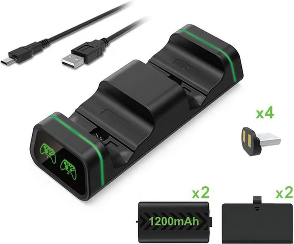 Oplaadstation – Geschikt voor Xbox One/S/X – Dual Controller Dock – LED Indicatie – Zwart-Oplaadstation controllers-Ilumina Benelux