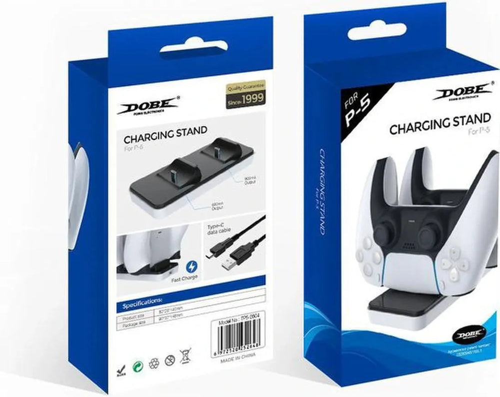 PS5 Controller Oplaadstation – Dual Charger Dock – Geschikt voor PlayStation 5 – LED Indicator-Oplaadstation controllers-Ilumina Benelux