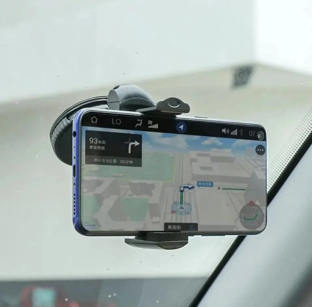 Telefoonhouder auto – Zuignap Dashboard/Voorruit – Verstelbare Arm – 360° Draaibaar – Zwart-Ilumina Benelux