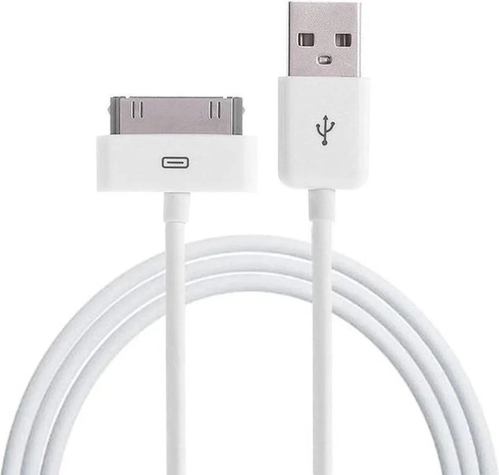 30-Pin USB Oplaadkabel – Geschikt voor iPhone 4/4s & iPad 2/3/4 – 1 Meter – Wit-USB-Kabels-Ilumina Benelux