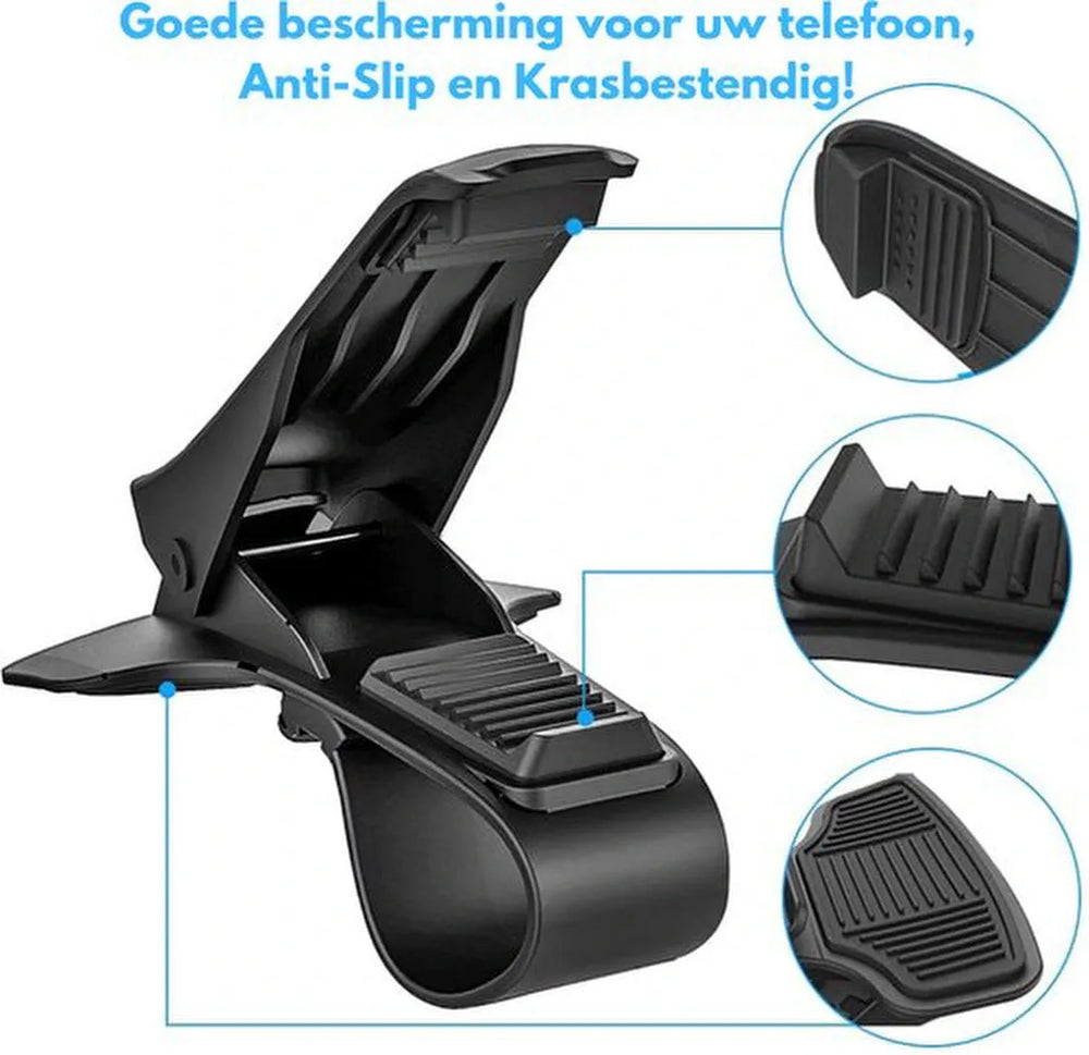 Telefoonhouder auto – Dashboard autohouder – Stevige grip – Zwart-Ilumina Benelux