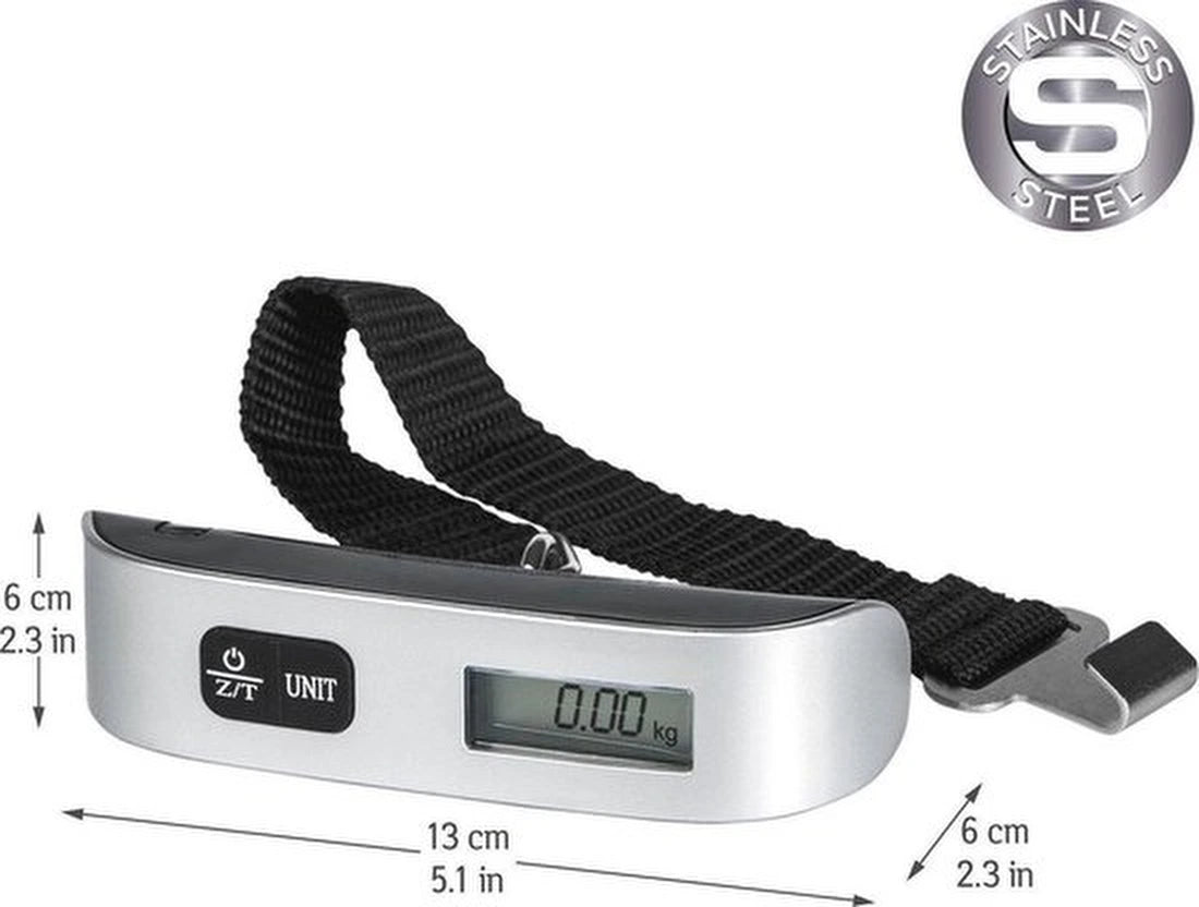 Digitale kofferweegschaal - Draagbare Elektronische Weegschaal tot 50 Kg - Digitale bagage weegschaal - Hang Weegschaal Met Batterij - digitale weegschaal met Lcd-scherm - tassen/koffers wegen voor het reizen - Travel - Reisweegschaal -