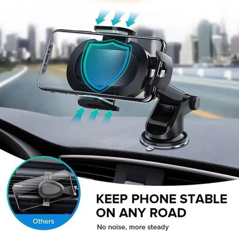 Telefoonhouder auto – Extra sterke zuignap – Dashboard & raam – Verstelbaar universeel – Zwart-Ilumina Benelux