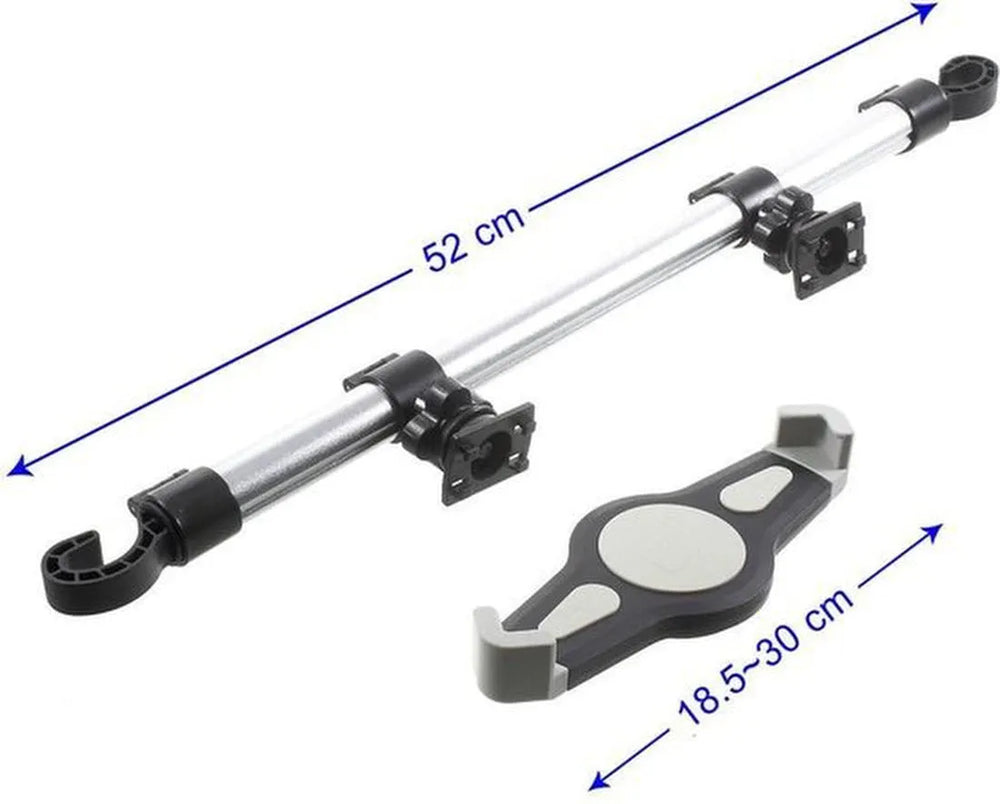 Tablethouder auto – Universeel hoofdsteunklem – 360° draaibaar – Aluminium – Zwart-Tablethouder-Ilumina Benelux