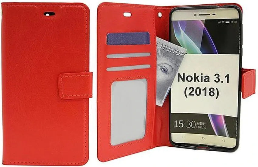 Nokia 2.2 Hoesjes – Bookcase Portemonnee Hoes – Pasjeshouder – Magneetsluiting – Rood-Ilumina Benelux