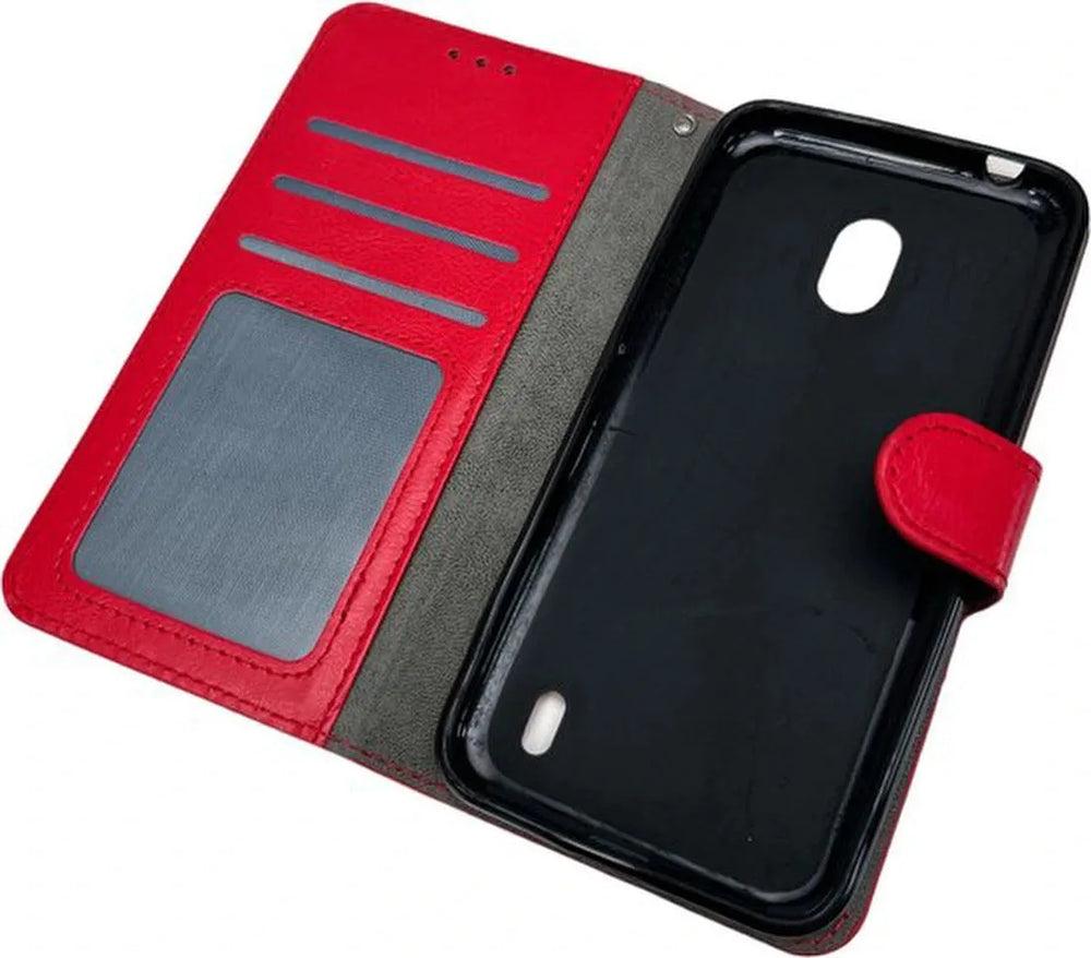 Nokia 2.2 Hoesjes – Bookcase Portemonnee Hoes – Pasjeshouder – Magneetsluiting – Rood-Ilumina Benelux