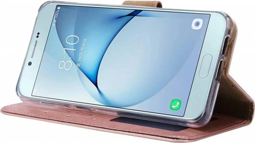Samsung Galaxy A6 2018 Hoesjes – Portemonnee Hoes – Magneetsluiting – Inclusief 2x Glas Screenprotector – Roségoud-Ilumina Benelux