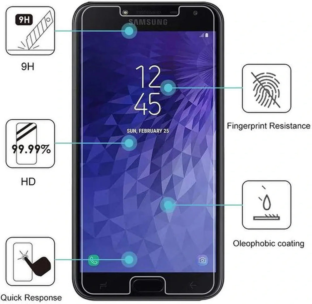Samsung Galaxy J4 2018 Hoesjes – Portemonnee Hoes – Magneetsluiting – 2x Gehard Glas Screenprotector – Zwart-Ilumina Benelux