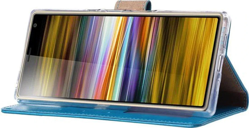 Sony Xperia 10 Plus Hoesjes – Bookcase Portemonnee Hoes – Pasjeshouder – Magneetsluiting – Turquoise-Ilumina Benelux