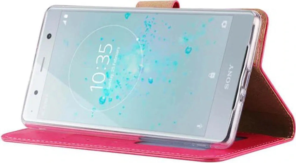 Sony Xperia XZ2 Premium Hoesjes – Portemonnee Hoes – Pasjeshouder – Magneetsluiting – Roze-Ilumina Benelux