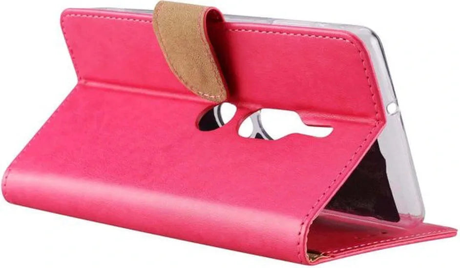 Sony Xperia XZ2 Premium Hoesjes – Portemonnee Hoes – Pasjeshouder – Magneetsluiting – Roze-Ilumina Benelux