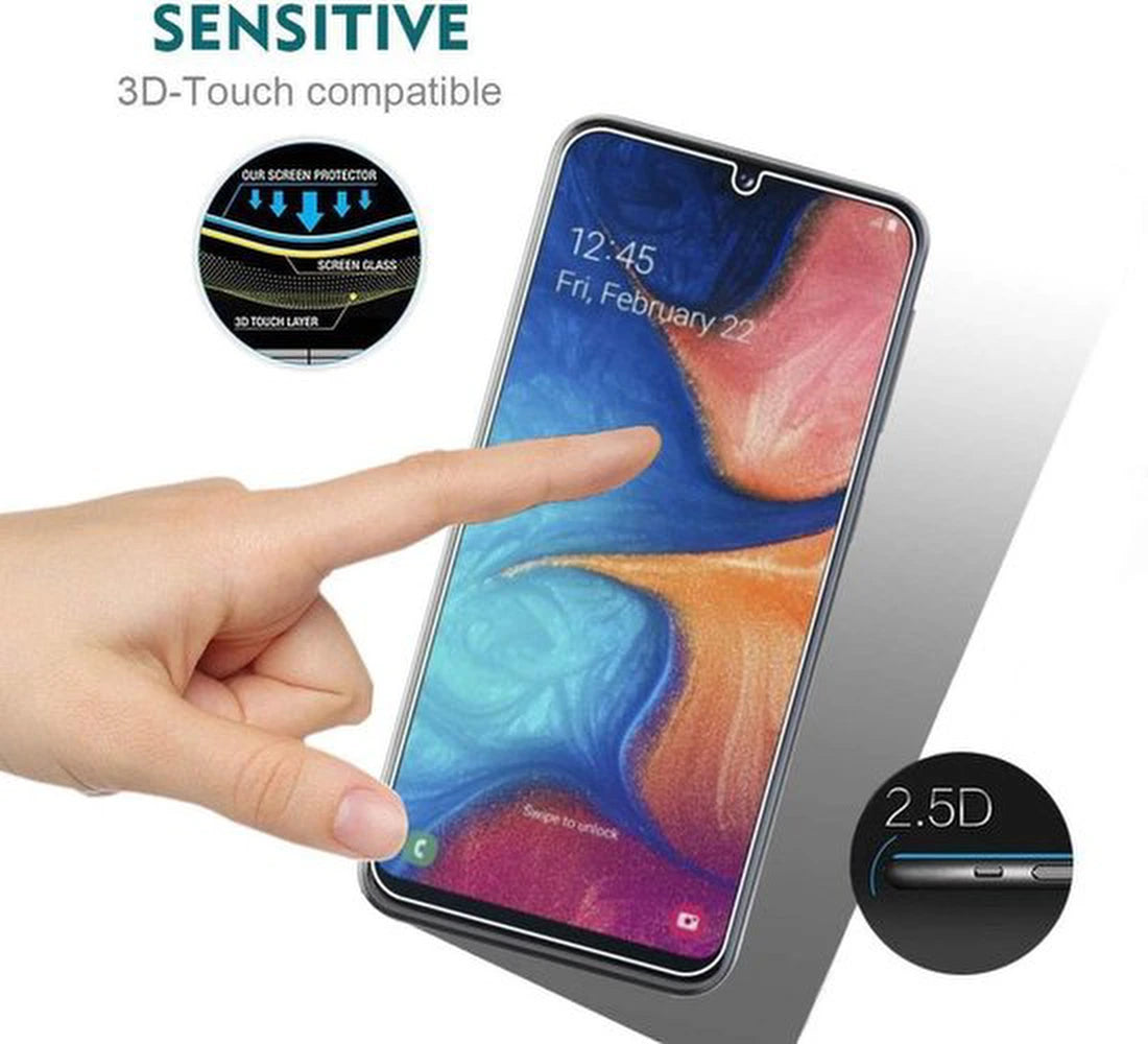 Samsung Galaxy A20E Hoesjes – Portemonnee Hoes – Pasjeshouder – 2x Gehard Glas Screenprotector – Roze