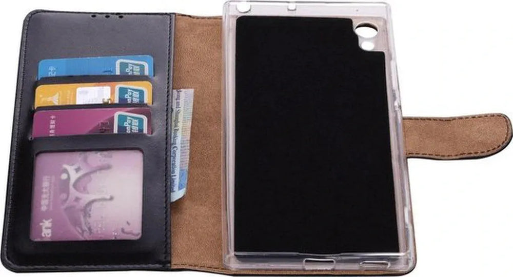 Sony Xperia XA1 Hoesjes – Bookcase Portemonnee Hoes – Pasjeshouder – Magneetsluiting – Goud-Ilumina Benelux
