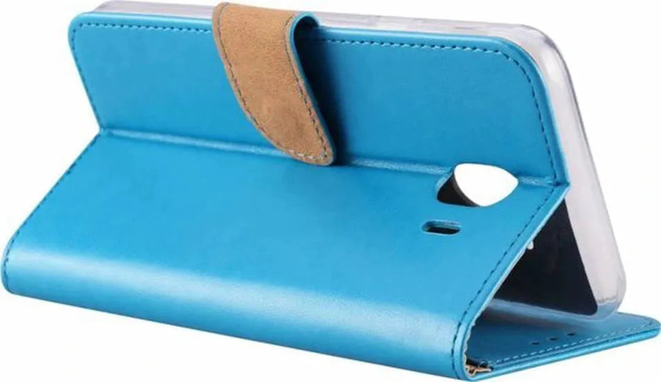Samsung Galaxy J4 2018 Hoesjes – Portemonnee Hoes – Pasjeshouder – 2x Gehard Glas Screenprotector – Turquoise-Ilumina Benelux